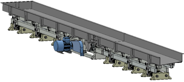 Transportör med bladfjädrar